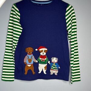 Mini Boden Christmas Animal Appliqué Shirt 11-12